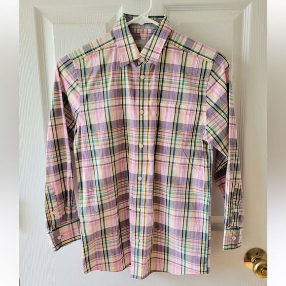 Nordstrom Pink Checkered Button Down size 6 - Picture 1 of 4